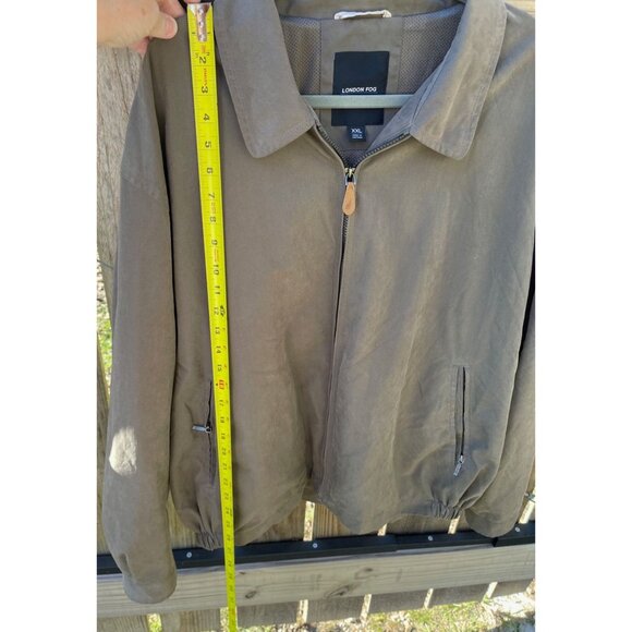 London Fog Mens XXL Brown Zip-Up Jacket lightweight Polyester/Nylon Blend Flaws - Picture 8 of 11